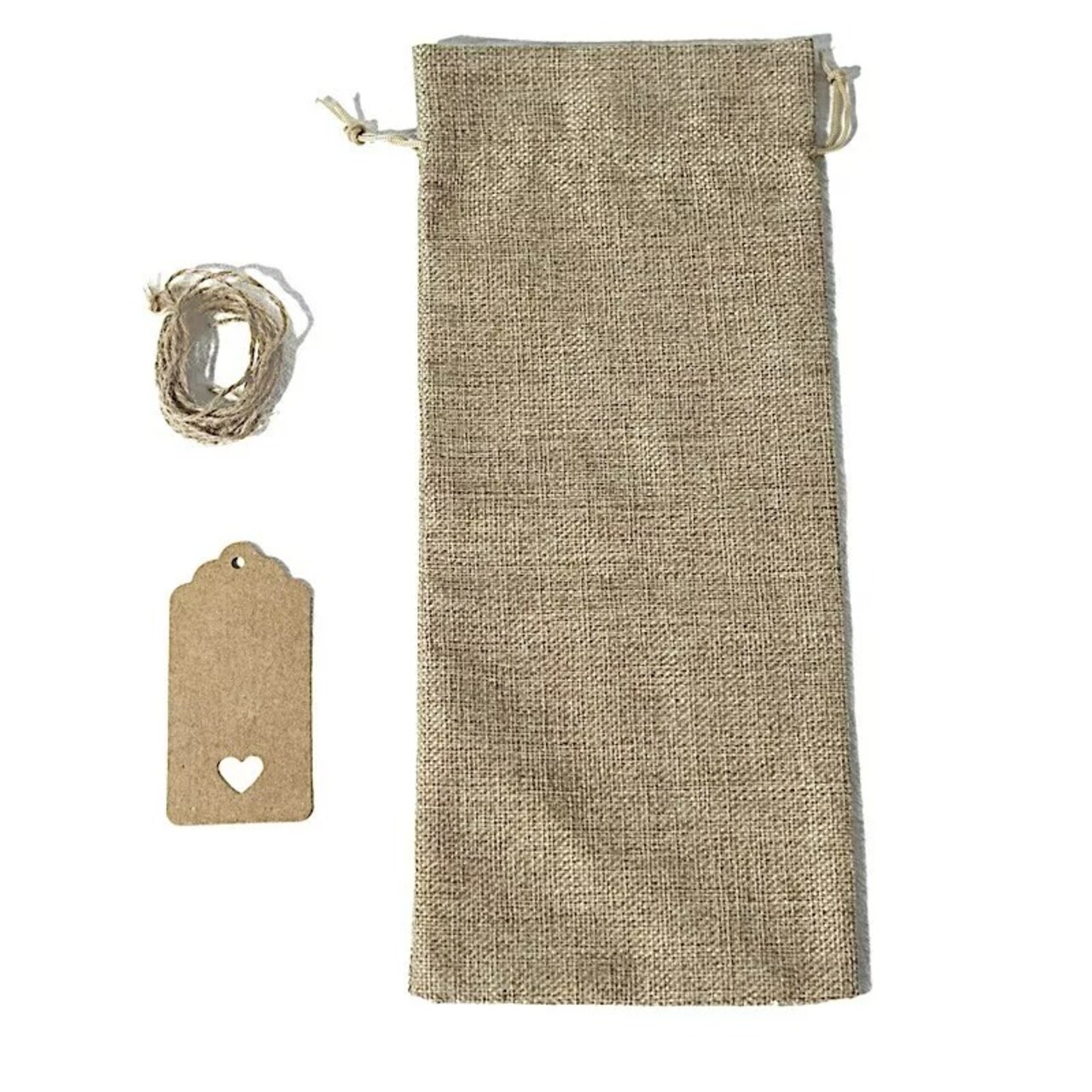 10 pcs 6"x14" Natural Faux Burlap Polyester Favor Bags Wedding Party Decorations